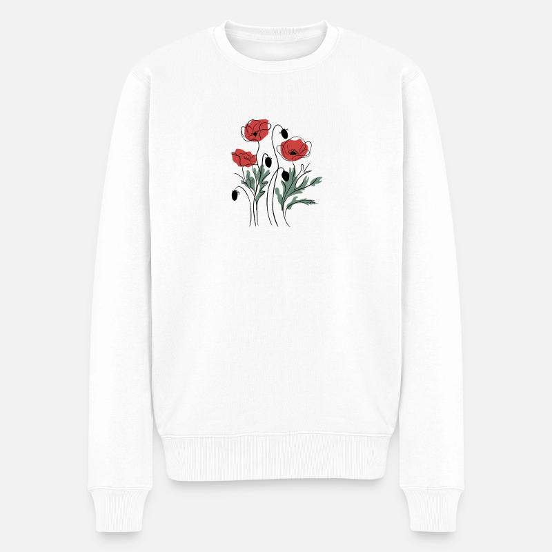 Coquelicots Matisse inspiré - Pull Premium bio Homme - blanc