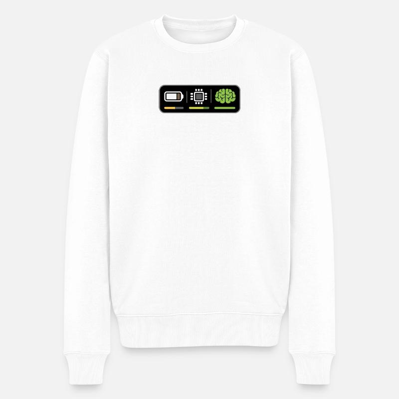 Cerveau et puce : l’énergie de la créativité - Pull Premium bio Homme - blanc