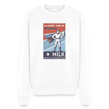 Magic Milk greatest invention ironic funny shirt - Men's Premium Organic Jumper - white - Front - Thijin (182cm)
