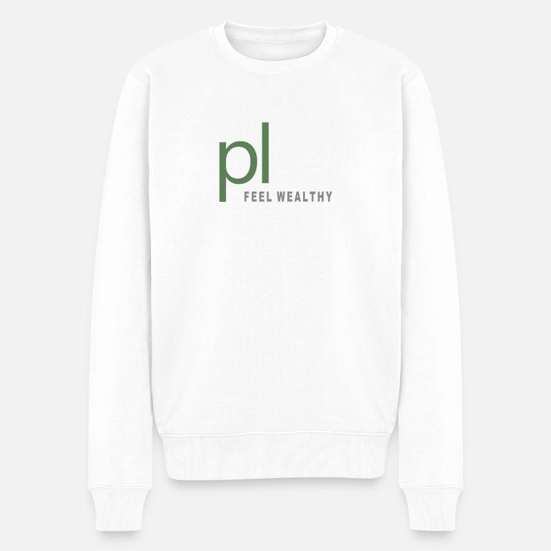 PL- Feel Wealthy - Männer Premium Bio Pullover - Weiß