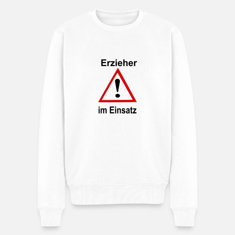 Erzieher im Einsatz - Männer Premium Bio Pullover - Weiß