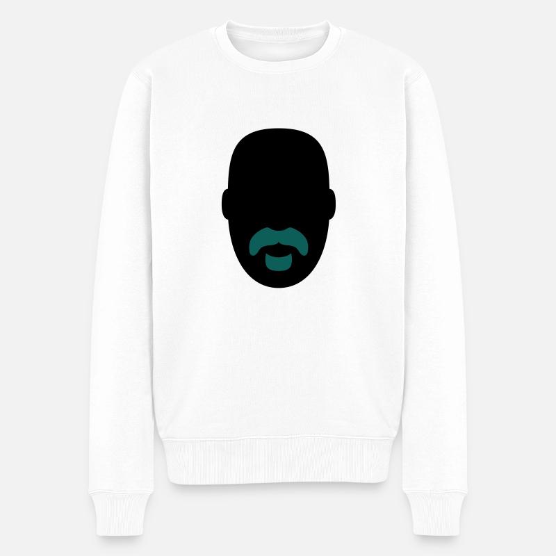 »Frank Zappa« Beard 1 - Männer Premium Bio Pullover - Weiß