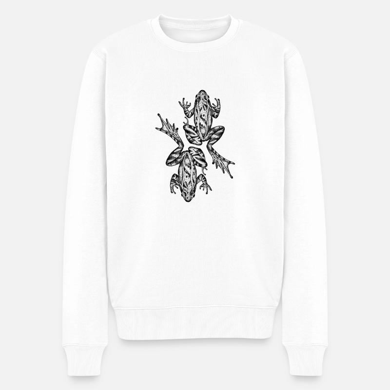 Frosch - Männer Premium Bio Pullover - Weiß