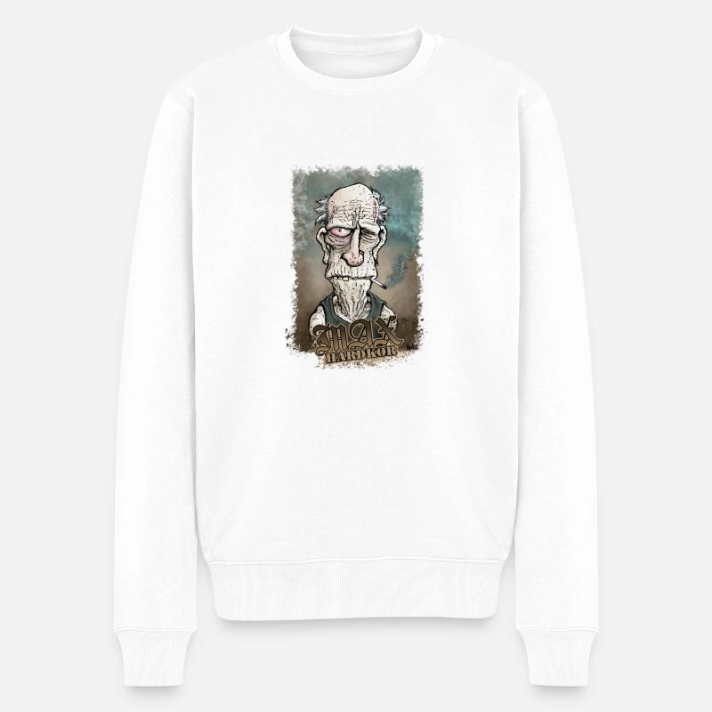 Alt Max Hardkor - Männer Premium Bio Pullover - Weiß