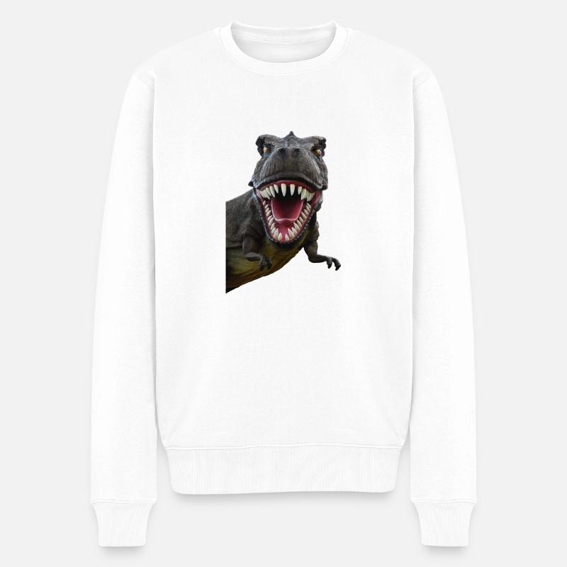 Dinosaurier - Männer Premium Bio Pullover - Weiß
