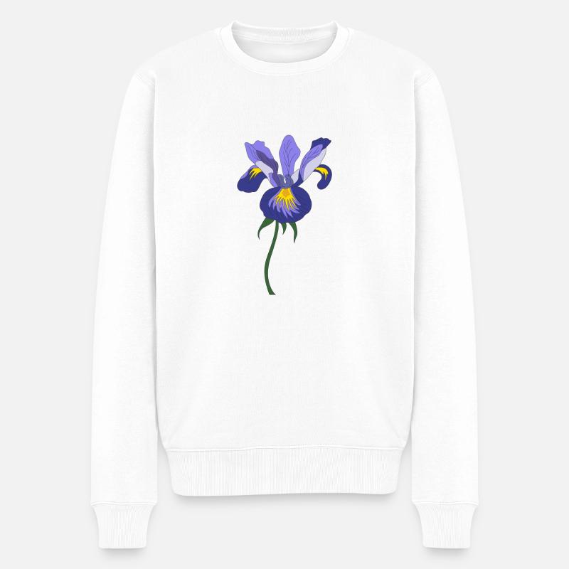 Iris Blume - Männer Premium Bio Pullover - Weiß