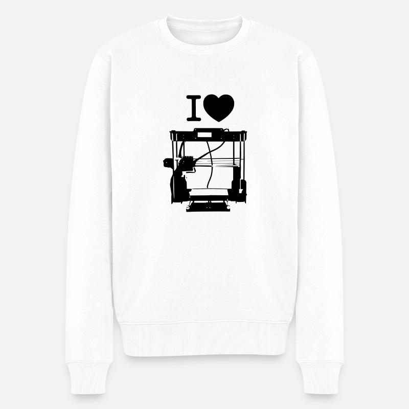 I love 3d printing - Männer Premium Bio Pullover - Weiß