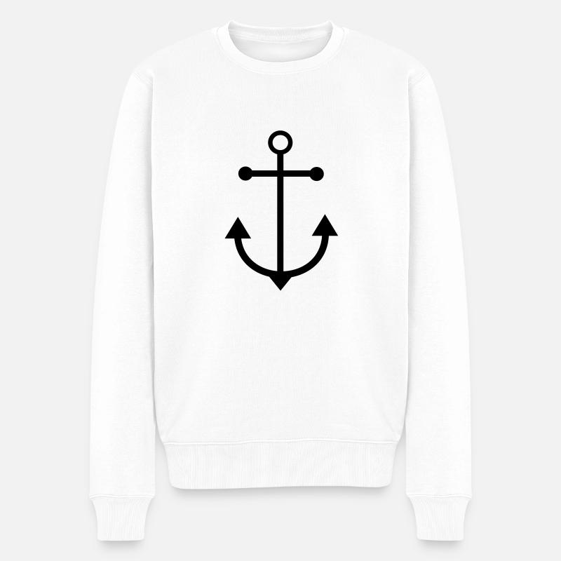 Anker - Männer Premium Bio Pullover - Weiß