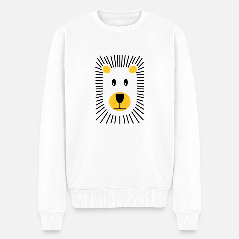 Lion - Pull Premium bio Homme - blanc