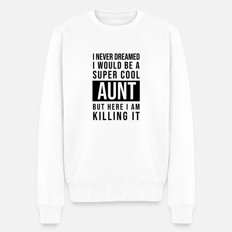 Super cool aunt - Männer Premium Bio Pullover - Weiß