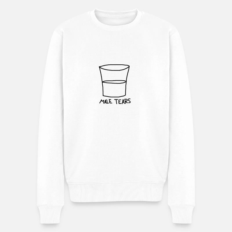 Male tears - Männer Premium Bio Pullover - Weiß