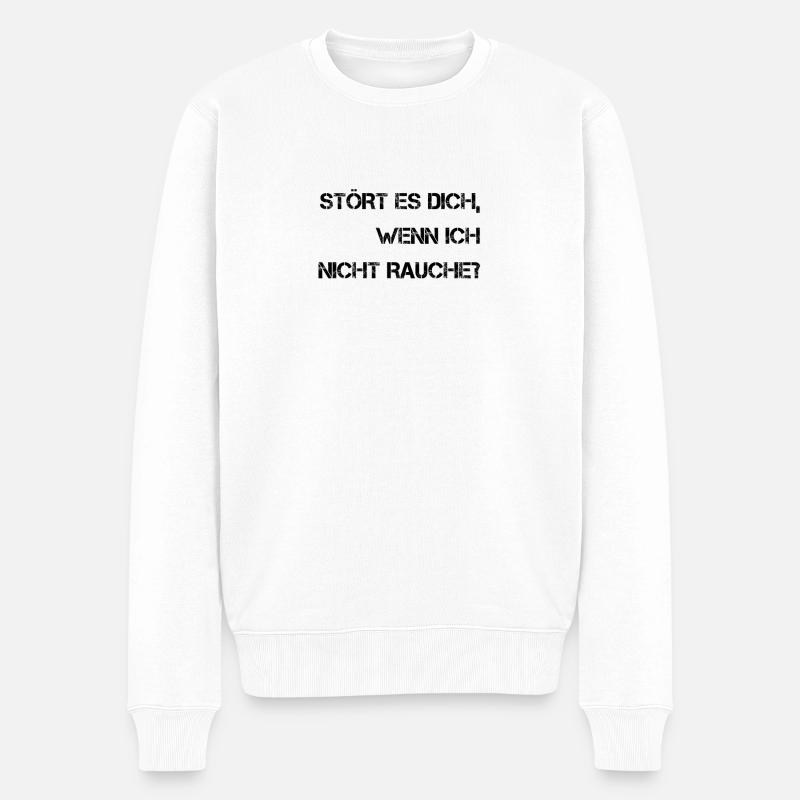 Nichtraucher - Männer Premium Bio Pullover - Weiß