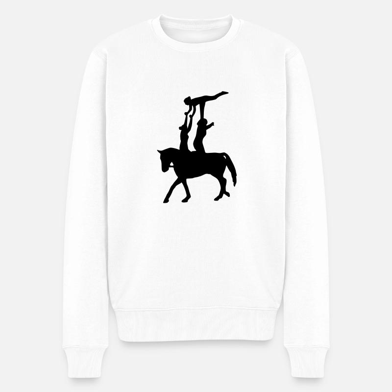 Voltigieren Gruppe Kür - Männer Premium Bio Pullover - Weiß