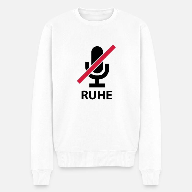 Reste - Muet - Silence - Son désactivé - Pull Premium bio Homme - blanc