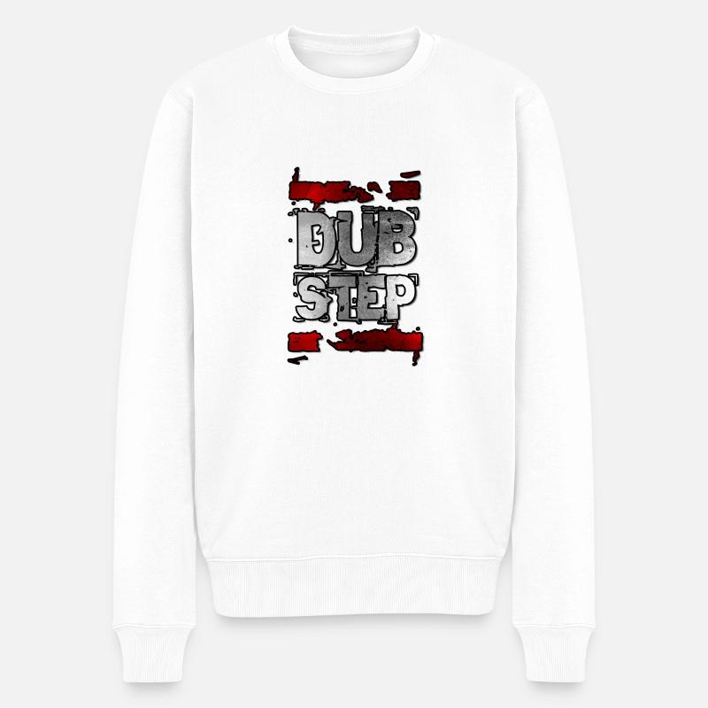 I Love Dubstep Music - Männer Premium Bio Pullover - Weiß