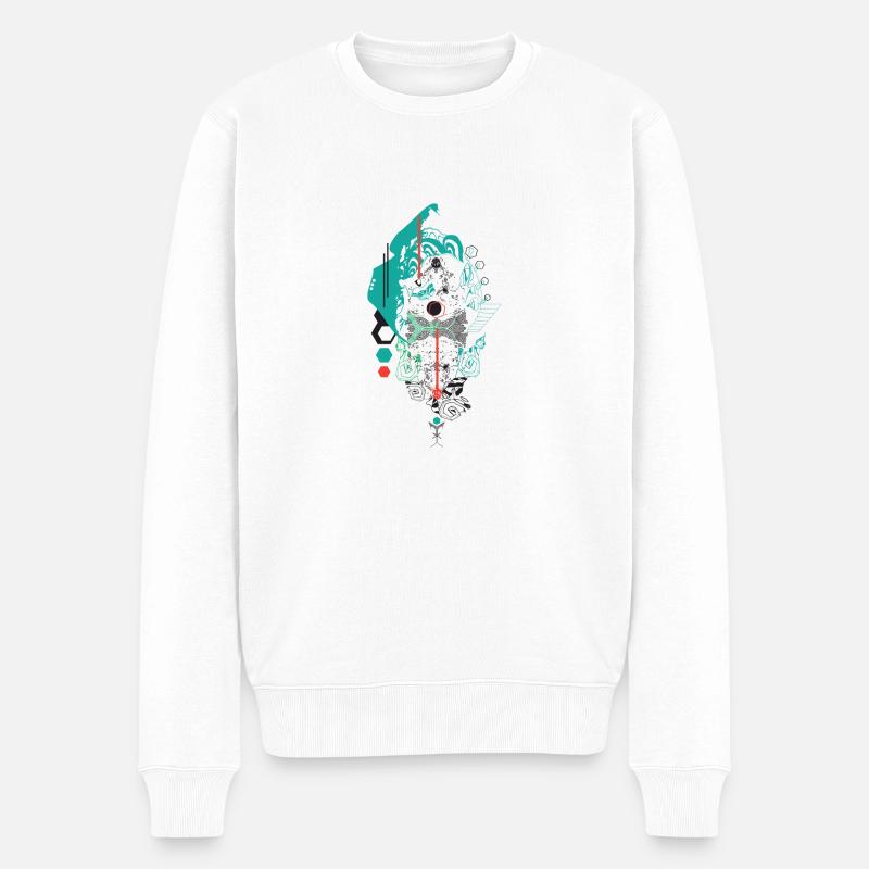 AbstractFlash - Männer Premium Bio Pullover - Weiß