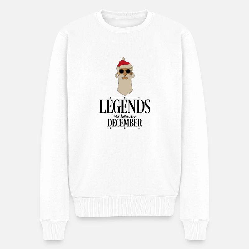 Geburtsmonat Dezember - Männer Premium Bio Pullover - Weiß