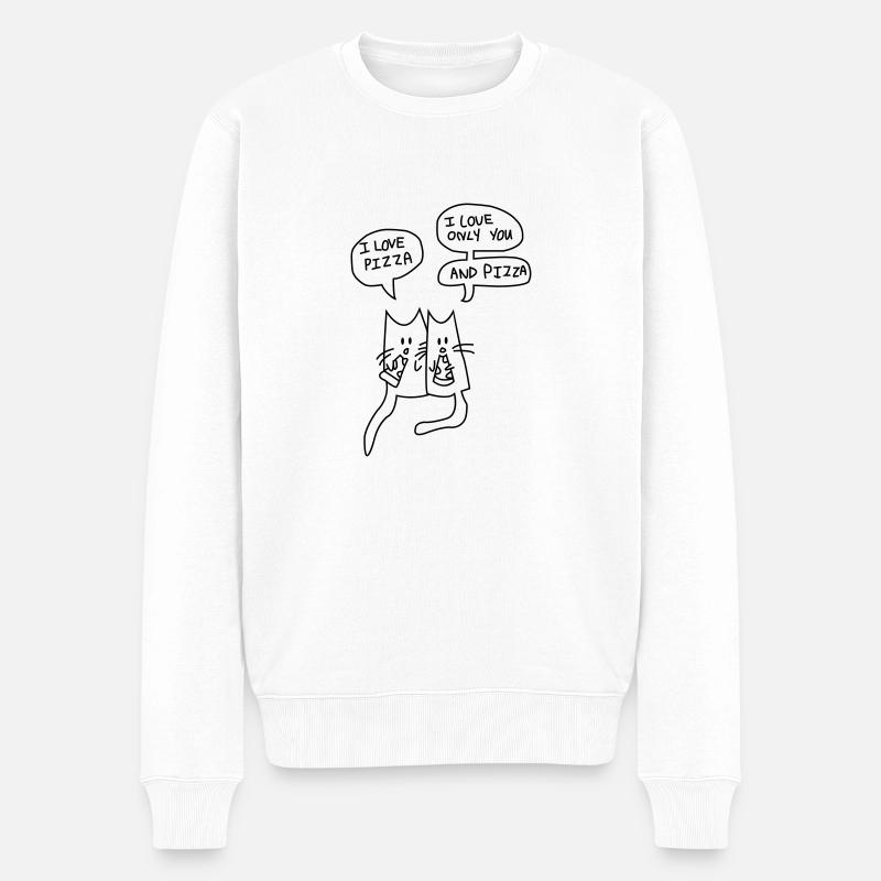 I LOVE PIZZA - Pull Premium bio Homme - blanc