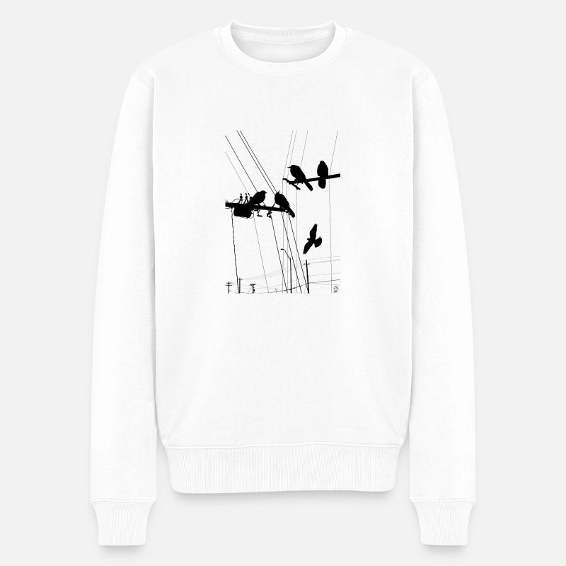 AD Birds - Pull Premium bio Homme - blanc