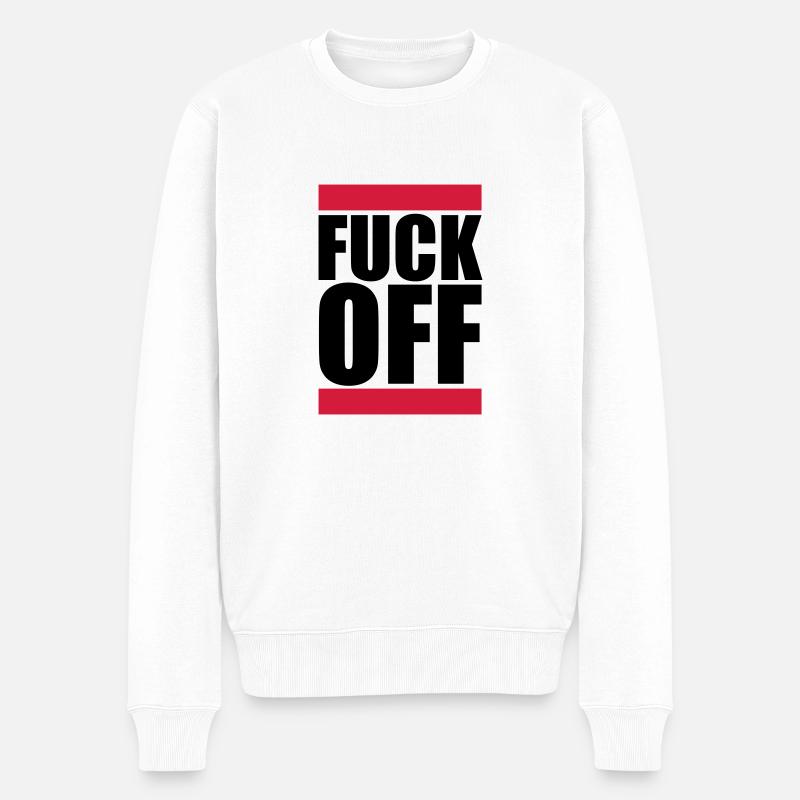 Fuck Off Logo - Männer Premium Bio Pullover - Weiß