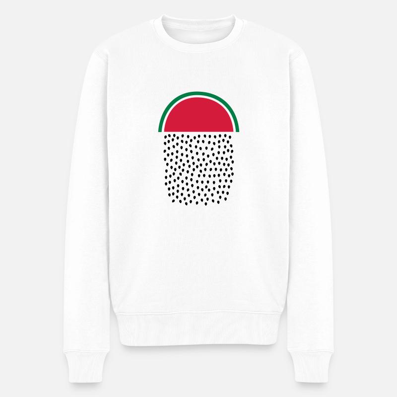 Watermelon Rain - Männer Premium Bio Pullover - Weiß