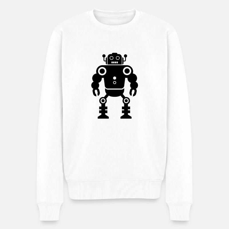 robots - Pull Premium bio Homme - blanc