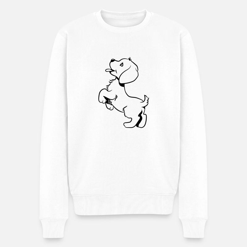 Bébé chien doux - Pull Premium bio Homme - blanc