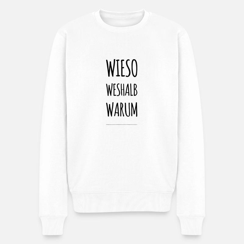 Wieso, Weshalb, Warum - Männer Premium Bio Pullover - Weiß