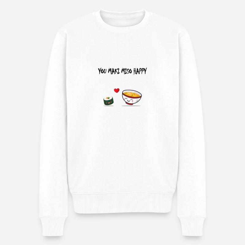 YOU MAKI MISO HAPPY, Sushi und Suppe, Geschenk - Männer Premium Bio Pullover - Weiß