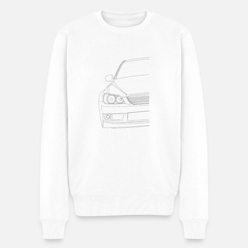 IS200 IS300 Altezza RS JDM Umriss Schwarze Skizze - Männer Premium Bio Pullover - Weiß