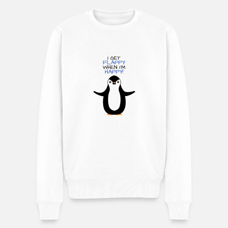 Un pingouin heureux - Pull Premium bio Homme - blanc