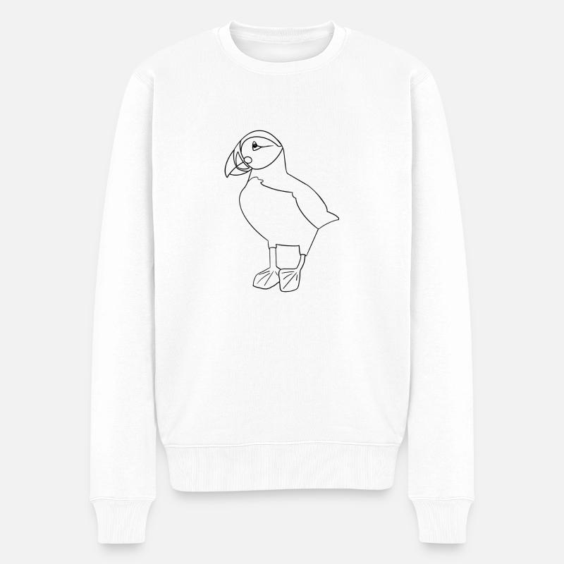 Papageientaucher Puffin - Männer Premium Bio Pullover - Weiß
