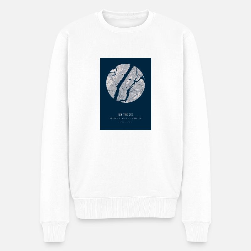 New York City - Männer Premium Bio Pullover - Weiß