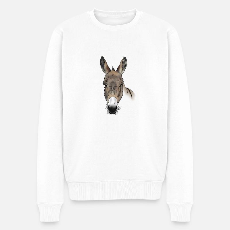 Tête d’âne en couleur - Pull Premium bio Homme - blanc