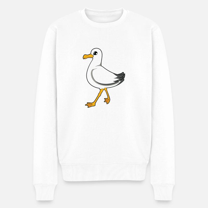 Möwe - Männer Premium Bio Pullover - Weiß