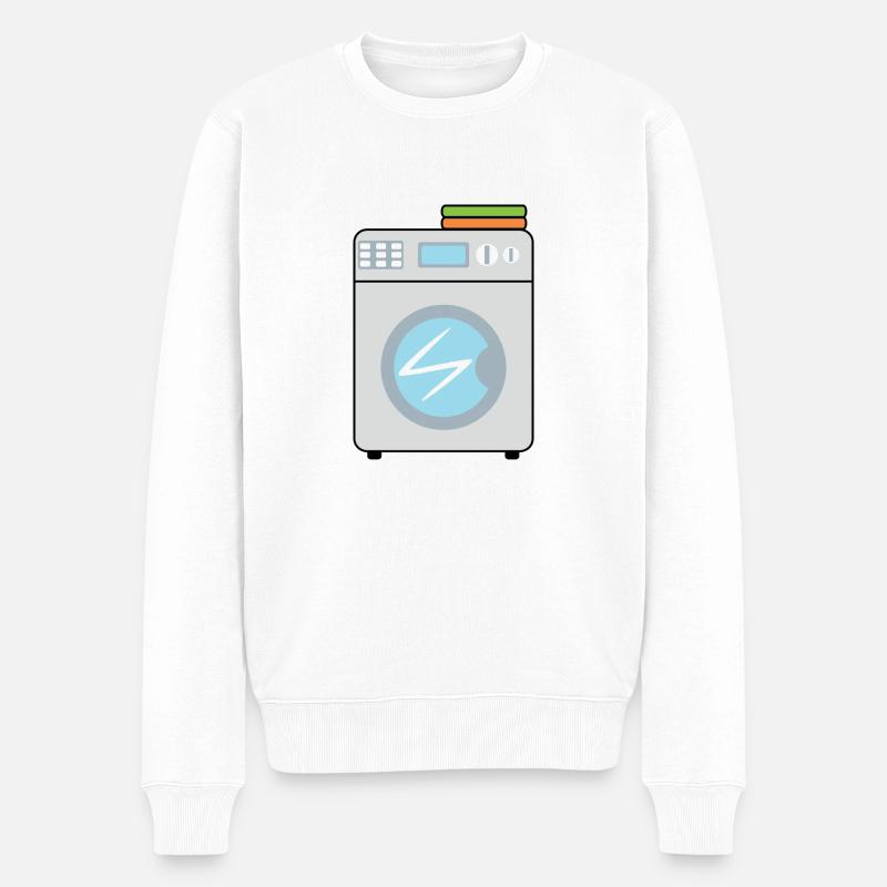 Waschmaschine - Männer Premium Bio Pullover - Weiß