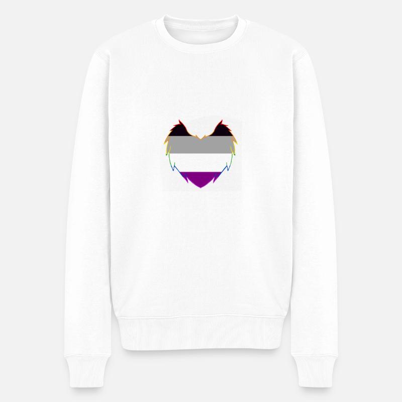 Asexual heart - Männer Premium Bio Pullover - Weiß