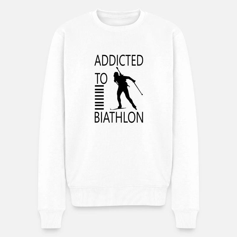 Biathlon Ski - Männer Premium Bio Pullover - Weiß