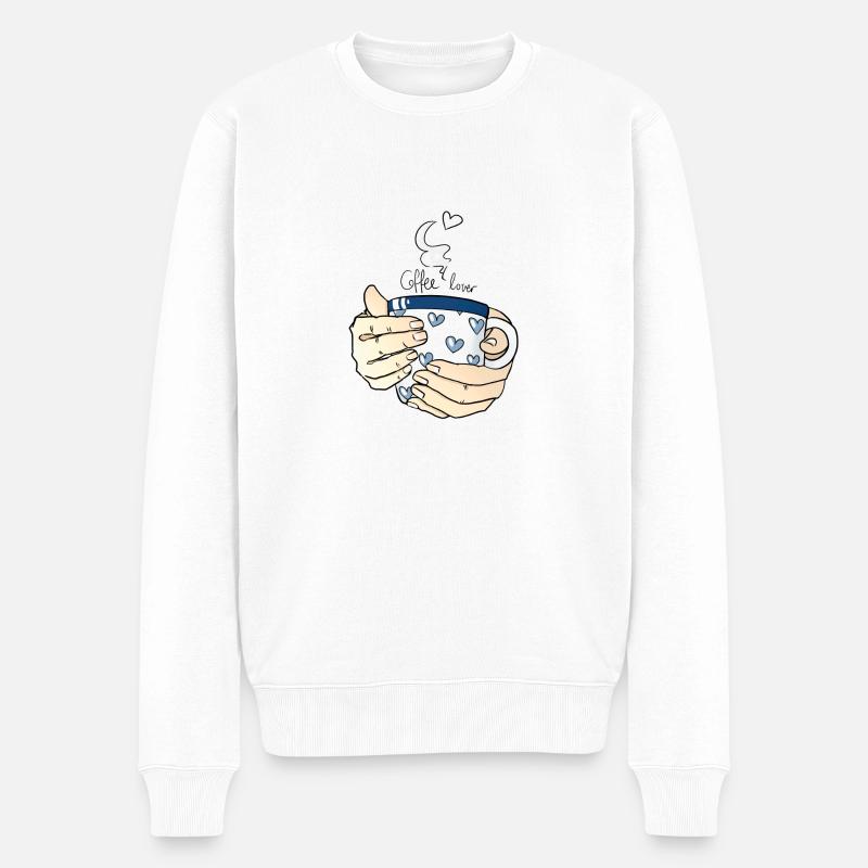 Coffee Tea Lover - Männer Premium Bio Pullover - Weiß