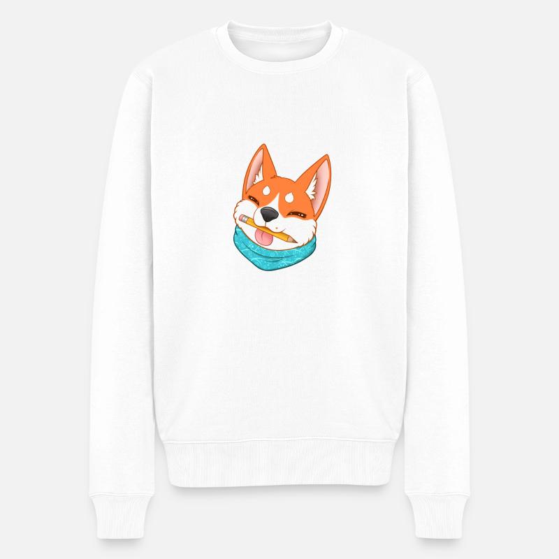 Shiuba Inu - Männer Premium Bio Pullover - Weiß