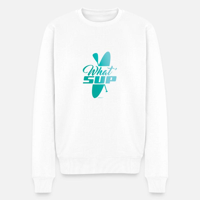 What'SUP - Männer Premium Bio Pullover - Weiß
