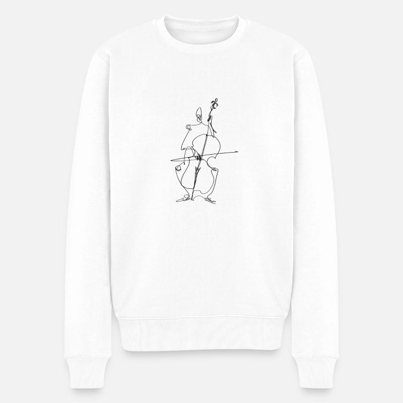 Violoncello06 - Männer Premium Bio Pullover - Weiß