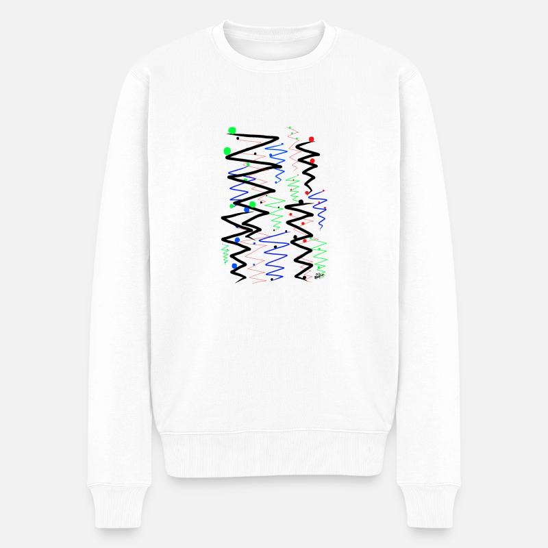 Bunte Reiseziele. - Männer Premium Bio Pullover - Weiß