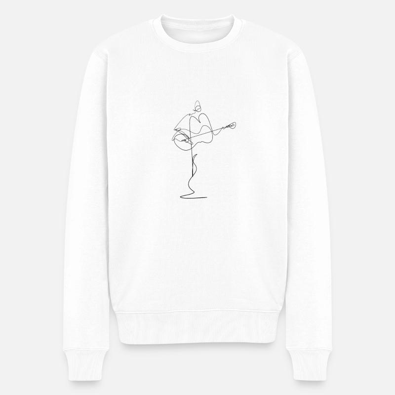 Gitarre - Männer Premium Bio Pullover - Weiß