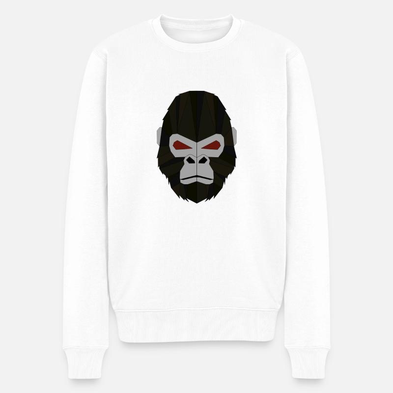 Gorilla geometrisch - Männer Premium Bio Pullover - Weiß