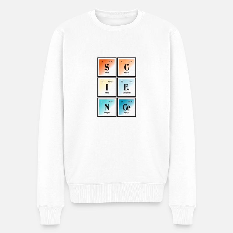 Wissenschaft | Periodensystem der Elemente - Männer Premium Bio Pullover - Weiß