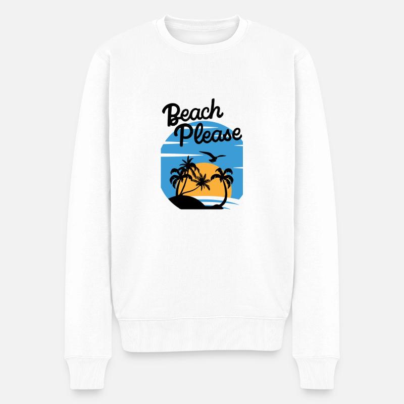 Beach Please - Chemise Palm Sunset - Pull Premium bio Homme - blanc