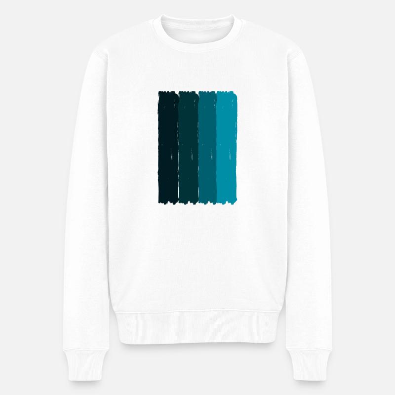 Stylisches Design Turkis - Männer Premium Bio Pullover - Weiß