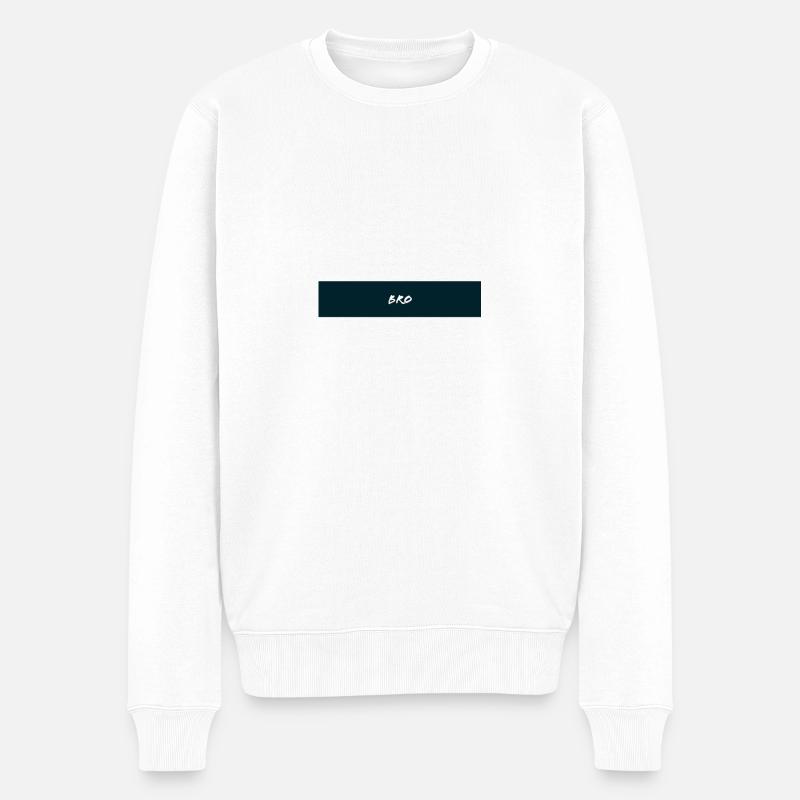 BRO Minimalist Style - Männer Premium Bio Pullover - Weiß