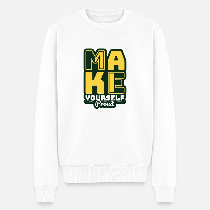 Machen Sie sich stolz - Männer Premium Bio Pullover - Weiß